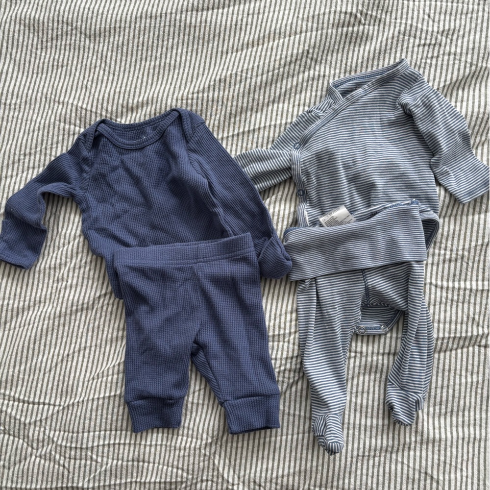 H&M Navy and Light Blue Baby Matching Sets